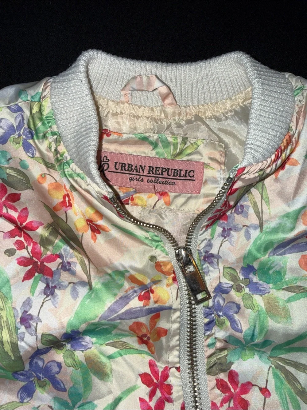 Urban Republic Cream Floral Bomber Jacket